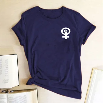 Feminizmo Moterų Marškinėlius Kumščiu Krūtinės Etiketės Spausdinimo Atsitiktinis Juokingas Vasaros Marškinėliai Lady Mergina Viršūnes Tees Hipster 