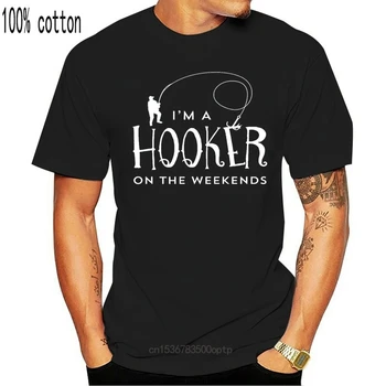AW Mados Hooker Savaitgalį - Juokinga Fishinger Premium vyriški T-Shirt Marškinėliai Vyrams Juokinga Tee Marškinėliai trumpomis Rankovėmis Tee Viršų