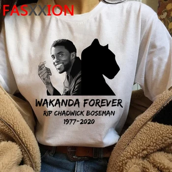 Wakanda Amžinai Black Panther Animacinių filmų Marškinėliai Moterims Rip Chadwick Boseman Grafinis T-shirt Atsitiktinis 90s Marškinėlius Naujas Top Tees Moteris