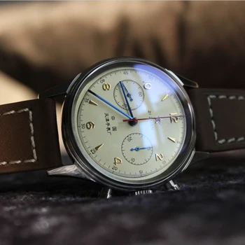 1963 Žiūrėti Vyrų Pilotas Chronograph Laikrodis Žuvėdra ST1901 Vertus Vėjo Mechaninė Judėjimas Oro Pajėgų 38mm 40mm Reloj Hombre
