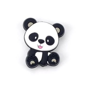 LOFCA 10vnt Panda Silikono Granulių Kūdikių Silikono Kramtyti Karoliukai BPA Free Maisto kokybės Silikono Teether Priežiūros Žindukas Grandinės Priėmimo