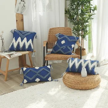 Rankomis siuvinėti Šiaurės Maroko geometrinis pagalvėlė padengti Patogus medvilnės kutas sofos užvalkalas