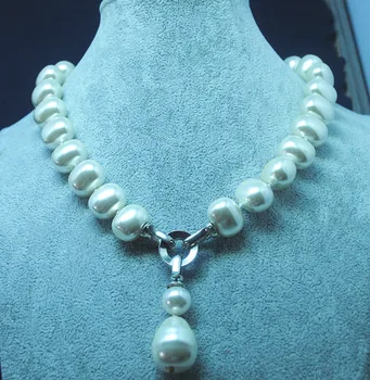 Gamtos shell perlų karoliai karoliai, kaip sekminių spalvų viršų choker rišti karoliai dydis 14x17mm perlamutru už vestuves gi