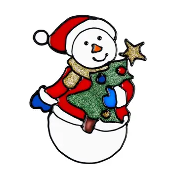 Kalėdų Sienų Lipdukai Sniego Santa Claus Jingle Bell Kalėdų Eglutė Daugkartinio naudojimo Kalėdų Lipdukai tvirtai laikosi 12PCS