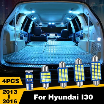 4pcs Klaida Nemokama Automobilių LED Žibintai Interjero Dome Skaityti Kamieno Lempa Hyundai I30 2013 m. m. m. 2016 Priedai
