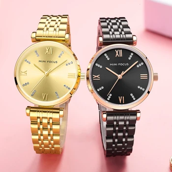 MINIFOCUS Moterų Watch Top Brand Prabanga 2019 Mėlyna Žiūrėti Moterų Mados Kvarcinis Analoginis Ponios Aukso laikrodis Nerūdijančio Plieno Laikrodis