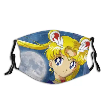 Usagi Tsukino Suaugusiųjų Daugkartinio Naudojimo Veido Kaukė Sailor Moon Stabdžių Migla Stabdžių Dulkėms Kaukė Su Filtrais Apsaugos Kaukę, Respiratorių Mufelinė