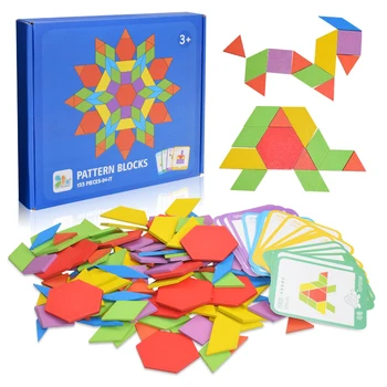 155pcs Kūrybos Puzzle Žaidimai Montessori Švietimo Žaislai Vaikams Dėlionės Mokymosi Plėtoti Mediniai Žaislai Vaikams Dovanų