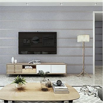 WELLYU Modernus minimalistinio horizontalios juostos deerskin neaustinių sienos popieriaus miegamojo kambarį, TV foną juostele tapetai