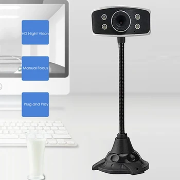 Kompiuterio Kamera, USB Naktinio Matymo Aukštų Polių LED Vaizdo Tinklo Kamera, Tinka Desktop Laptop