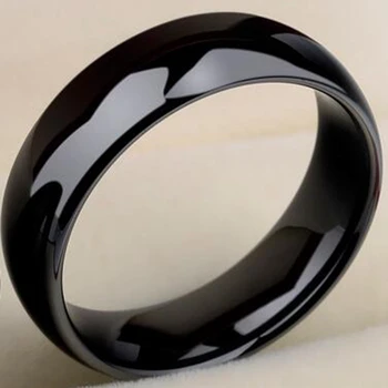 8MM Dydžio 5-15 Klasikinės Paprasta, Aiškia, Poliruoti Juodosios Keramikos Vestuvės Vestuvinis Žiedas Juosta
