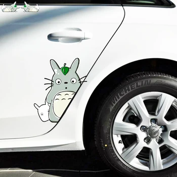 Volkrays 2 X Automobilių Reikmenys Animacinių filmų Mielas Totoro Automobilių Durų Lipdukas, Decal Motociklas 