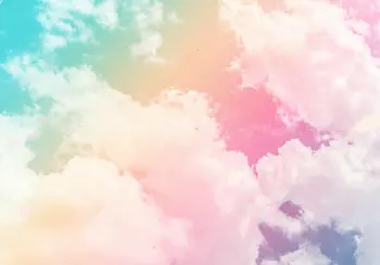 Vaivorykštinis debesis saulė pastelinės spalvos fonas poliesterio arba Vinilo audiniu Aukštos kokybės Kompiuteris spausdinti sienos Fone