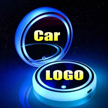 2VNT Led Logo Taurės Šviesos Šviesos Miestelyje Gėrimų Laikikliai VOLVO XC60 XC90 XC40 S90 S80 S60 S70 S80L S60L V60 S40 V40 2010-2021