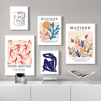 Henri Matisse Abstraktus, Plakatų Ir Grafikos Linijos Kūno Spalvingi Augalai Sienos Meno Tapybos Drobės Nuotraukų Kambarį Namų Dekoro