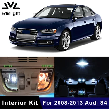Edislight 20Pcs Balta Canbus LED Lempos, Automobilių Lemputės Interjero Paketą Rinkinys 2008-2013 Audi S4 RS4 B8 Avant Žemėlapis Dome Durų Plokštė Šviesos