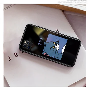 Garso garso Kontrolė Mobiliojo Telefono dėklas Skirtas iPhone 6 7 8 11 XS XR MAX Katės ir Pelės Apsaugos Telefonas atsparus smūgiams Akiniai Atveju F0
