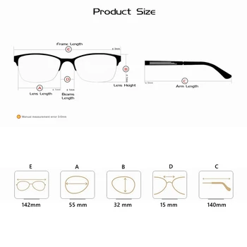Prabangos Dizaineris Akiniai Skaitymui Vyrų Photochromic Didinamąjį Presbyopia Akinius su Dioptrijomis +1.5 Lydinio lunetėmis de paskaita