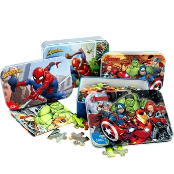 100vnt Disney Puzzle Žaislas Marvel Keršytojas žmogus-Voras medžio Pjūklelis Dėlionės, Žaislų Vaikų Švietimo Dovana