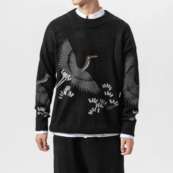 Kalėdų Vyrų Megztiniai Žiemos Drabužių 2020 Plus Size Azijos M-4XL 5XL Kinijoje Kranas Stiliaus Atsitiktinis Standartas Dizaineris Puloveriai