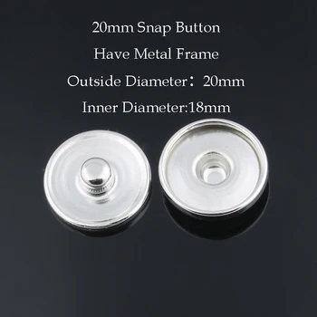 50pcs/daug Karšto pardavimo 12MM&18MM&20MM metalo snap mygtukų atlikti spausdinimo stiklo snap ar kalnų krištolas snap mygtukų 