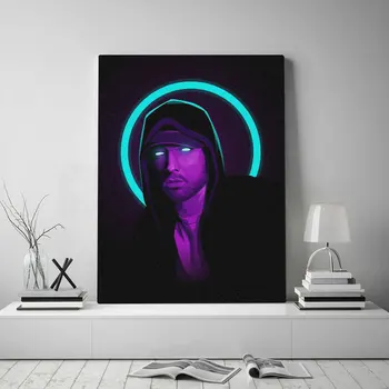 Eminem neon Cool dizaino Plakatas Drobė Sienos Meno Apdailos nuotraukas gyvena Vaikas, Vaikų kambario, Namo miegamojo puošimas tapyba