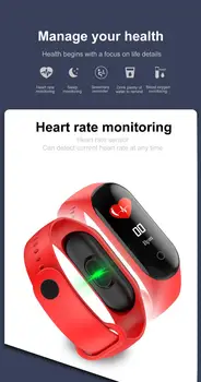 M4 ekranas, smart apyrankę širdies ritmo monitorius fitneso aktyvumo seklys smart juosta kraujo spaudimas muzikos nuotolinio valdymo Apyrankė
