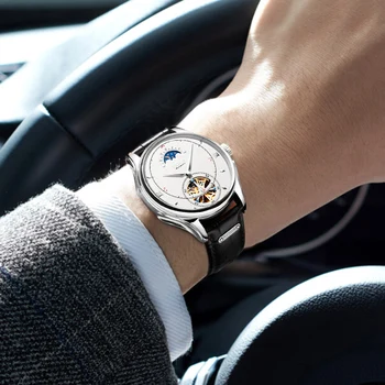 Šveicarija Prabanga NESUN Top Brand Automatinis Mechaninis laikrodis, vyriški Sportiniai Skeletas Laikrodžiai Vandeniui Vyrų Laikrodis Montre Homme