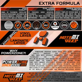 PowerZone Užsakymą Komanda Grafikos Fonas 3M Lipdukai Lipdukų Komplektas KTM SX SXF MX WIKI XCW Enduro 125cc iki 500cc 2016-2019 082