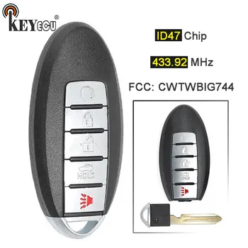 KEYECU 433.92 MHz ID47 Chip FCC: CWTWBIG744 Pakeitimo Smart Nuotolinio Automobilio Raktas Fob 5 Mygtuką 