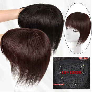 Allaosify 12*12 & 5*9 toupee plaukų pratęsimo Sintetinių įrašą topper plaukai su kirpčiukais tiesiai į viršų plaukų hairpiece moterims