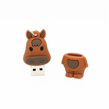 Juoda/Balta Animacinių filmų Arklių USB Flash Drive 4GB Pen Ratai Gyvūnų Arklių 8GB 16GB 32GB 64GB Memory Stick Pendrive Mini U Disko