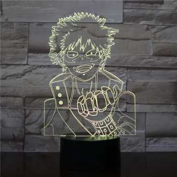 Stalinės Lempos Mano Herojus akademinės bendruomenės Bakugou Katsuki Naruto Veiksmų Skaičius, Vaikų Žaislai 3D LED Naktinis Apšvietimas Anime Kūrybos Spalvinga Apšvietimo