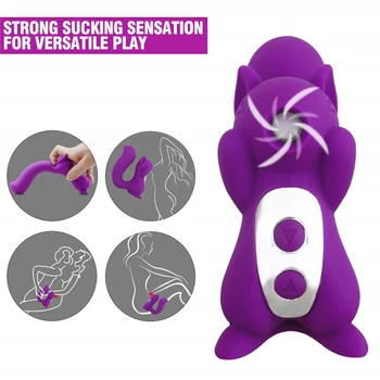 Klitorio Čiulpti Mielas Voverė Cartoon Formos su Čiulpti Spenelį Klitorio Funkcija Usb Įkrovimo Klitorio Gyvis