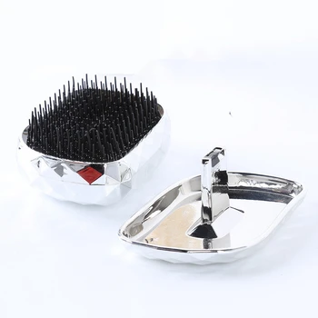 Anti-Static Detangle Plaukų Šepetys Electroplate Šukos Profesinės Hairbrush Šukos Plaukų Formavimo Priemonė Moterims, Aukso Sidabro