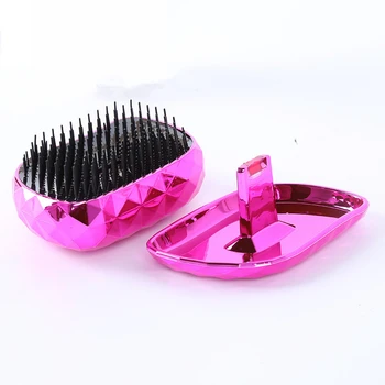 Anti-Static Detangle Plaukų Šepetys Electroplate Šukos Profesinės Hairbrush Šukos Plaukų Formavimo Priemonė Moterims, Aukso Sidabro