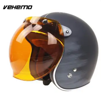 Motociklas Motociklas Apversti Žemyn Retro Šalmas Burbulas Shield Veidrodis Objektyvas Bazę, Automobilių Reikmenys