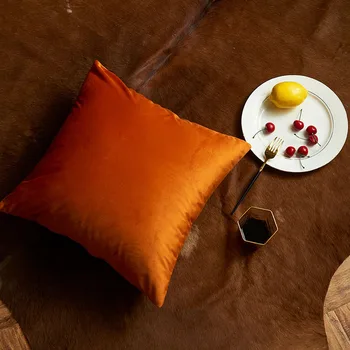 Prabanga Mesti Užvalkalai Oranžinės Spalvos Aksomo Taškų Houndstooth Modelio Sofos Pagalvėlių Apvalkalus Mados Dekoratyvinės Aikštės Pagalvę Padengti