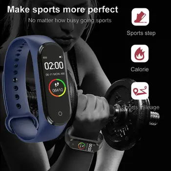 Naujas M4 Smart Watch Širdies ritmas, kraujospūdžio Stebėsenos Berniukai ir Mergaitės Sveikatos Apyrankė atsparus Vandeniui Moterys Vyrai Fitness Tracker