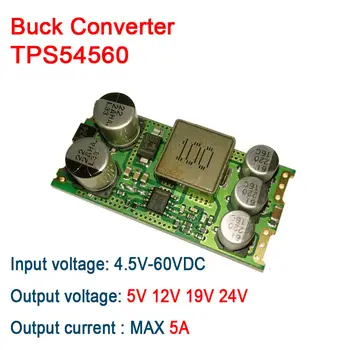 TPS54560 DC-DC Buck Konverteris modulis Aukštos įtampos 5A 4.5 V-60V 36V 48V IKI 5V (12V 19V 24V įtampos reguliatorius automobilio Galios Modulis NAUJAS