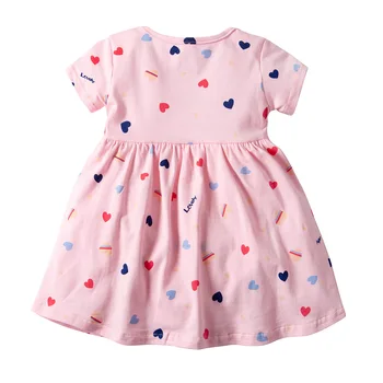Vasaros 2019 orangemom Mergaičių suknelės rožinė meilė ispanija vaikams drabužių medvilnės, trumpomis Rankovėmis, Baby Girl Vasaros Suknelė Infantil Vestidos