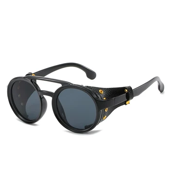 Prekės ženklo Dizainas Steampunk Akiniai nuo saulės Vyrai Moterys Mados Turas Punk Saulės akiniai Derliaus UV400 Sunglass Akiniai Atspalvių gafas de sol