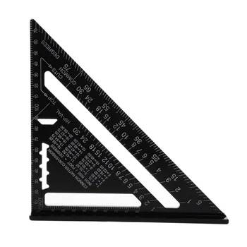 Trikampio Matavimo Liniuotė 7 Colių Metrinių Aliuminio Lydinio Greičio Kvadrato Stogų Trikampio Kampas Matlankis Sieniniai Testeris Įrankiai