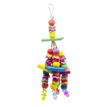 Paukščių Kramtyti Žaislus Papūgos Spalvinga Chewable Medinis Žaislas su Blokų ir Pacifiers Paukščių Reikmenys C42