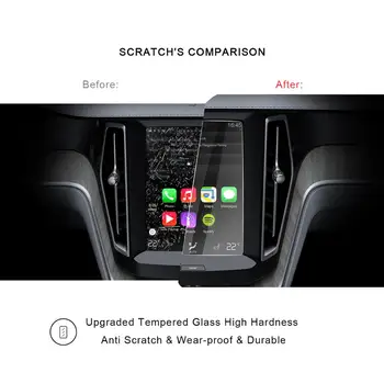 RUIYA 9H grūdintas stiklas ekrano apsaugos XC60 8.7 colių 2018 automobilių navigacijos jutiklinis ekranas,nuolatinė apsauga ekranas