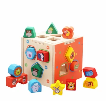 Vaikai Žvalgybos Dėžutėje Geometrinės Formos Rūšiavimo Pažinimo Atitikimo Mediniai Blokai Kūdikių Anksti Eductional Žaislai Vaikams