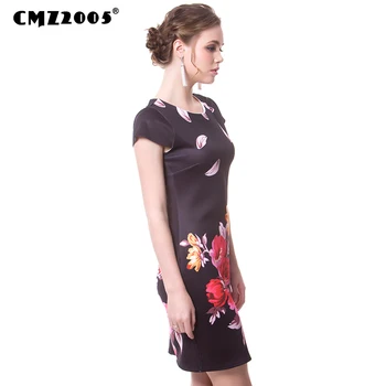 Populiariausių Moterų Pieštuku Suknelė Seksualus Bodycon Moterų Suknelės trumpomis Rankovėmis Derliaus Spausdinimo Suknelė Mini Kinų Stiliaus Suknelė 71692