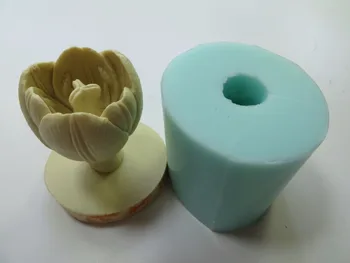 Silikoninis Minkštas Pyragas Pelėsių 3D Tulpių Puokštė Gėlių Dizaino Rankų darbo Muilas Silikagelio Formų Žvakės Aromatas, Akmens HC0018