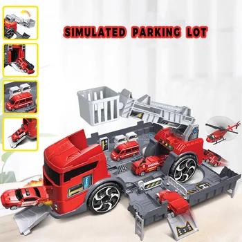 Transformacijos Sunkvežimis Automobilio Rinkinio Žaislai Derinys Modelis Fire Truck Inžinerijos, Transporto priemonės, Automobilių Žaislas, Skirtas Vaikų Berniukas Dovana