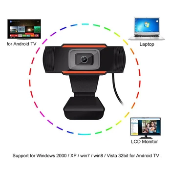 480p/720p Pasukti HD Webcam Clip-on PC Skaitmeninė USB Kamera Vaizdo Įrašymo 1.20 M Mic Internete Mokymosi Tinklo Mokymo Sandėlyje